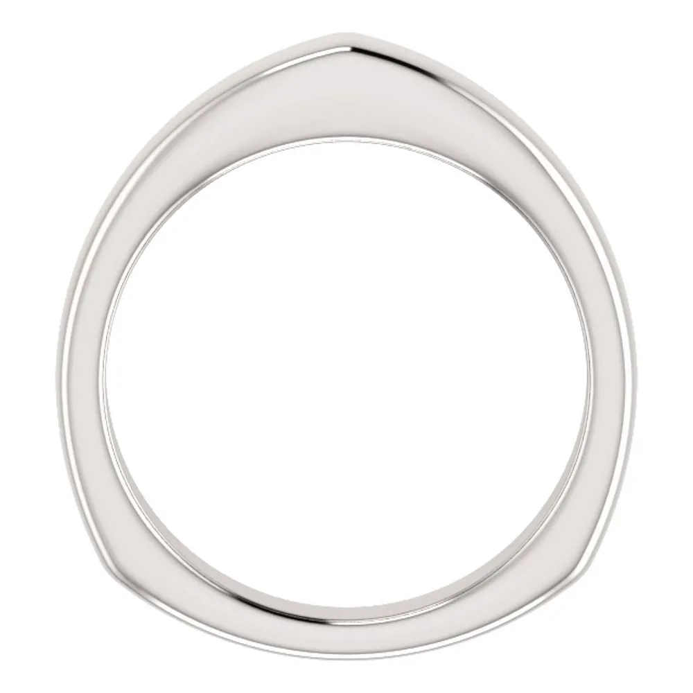 14k White Gold Band for Square Shank Solitaire Mounting, Size 7