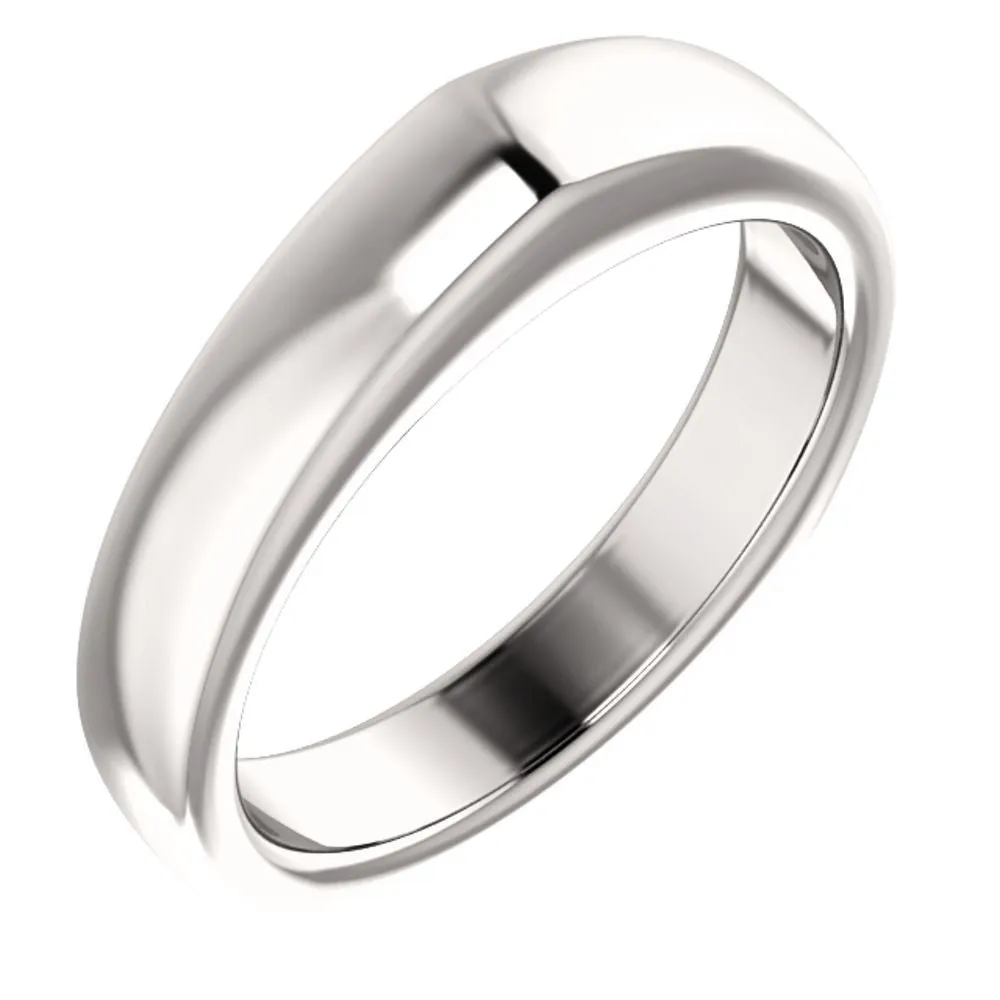 14k White Gold Band for Square Shank Solitaire Mounting, Size 7