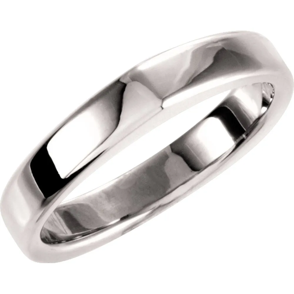 14k White Gold Band for Square Shank Solitaire Mounting, Size 7