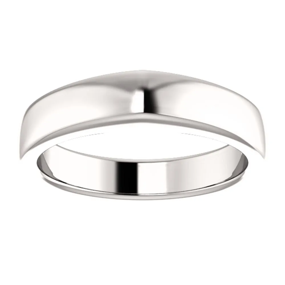 14k White Gold Band for Square Shank Solitaire Mounting, Size 7