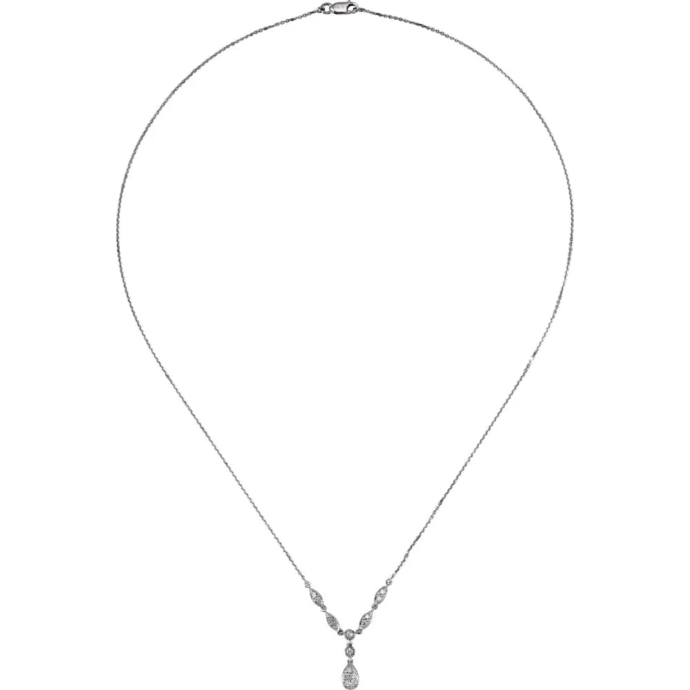 14k White Gold Diamond Necklace