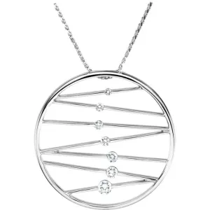 14k White Gold Journey Diamond Necklace
