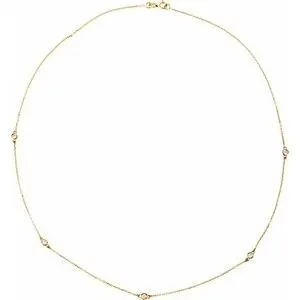 14K Yellow 1/4 CTW Natural Diamond 5-Station 18" Necklace