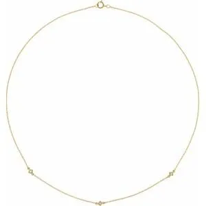 14K Yellow 1/6 CTW Diamond 3-Station 18" Necklace