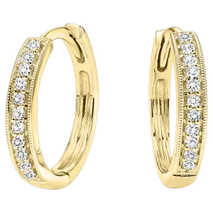 14K Yellow Diamond Mixable Earring 1/7 ctw