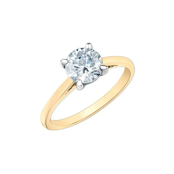 14K Yellow Gold (0.50ct - 3.00ct) Lab Grown Diamond Solitare Engagement Ring