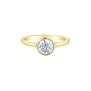 14K Yellow Gold (1.00ct - 1.50ct) Bezel Set Lab Grown Diamond Solitaire Engagement Ring