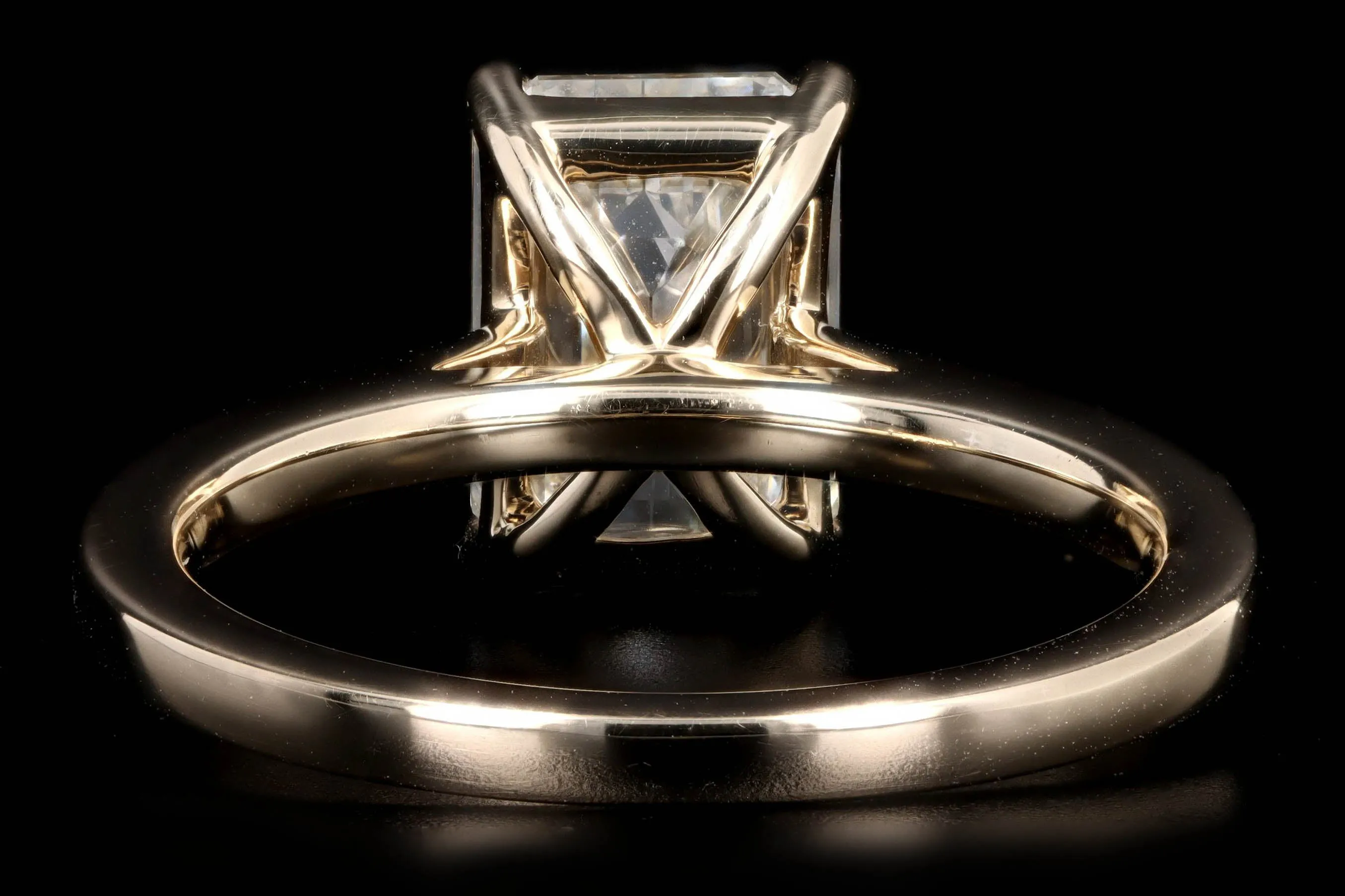 14K Yellow Gold 3.01 Carat Emerald Cut Diamond Solitaire Engagement Ring GIA Certified