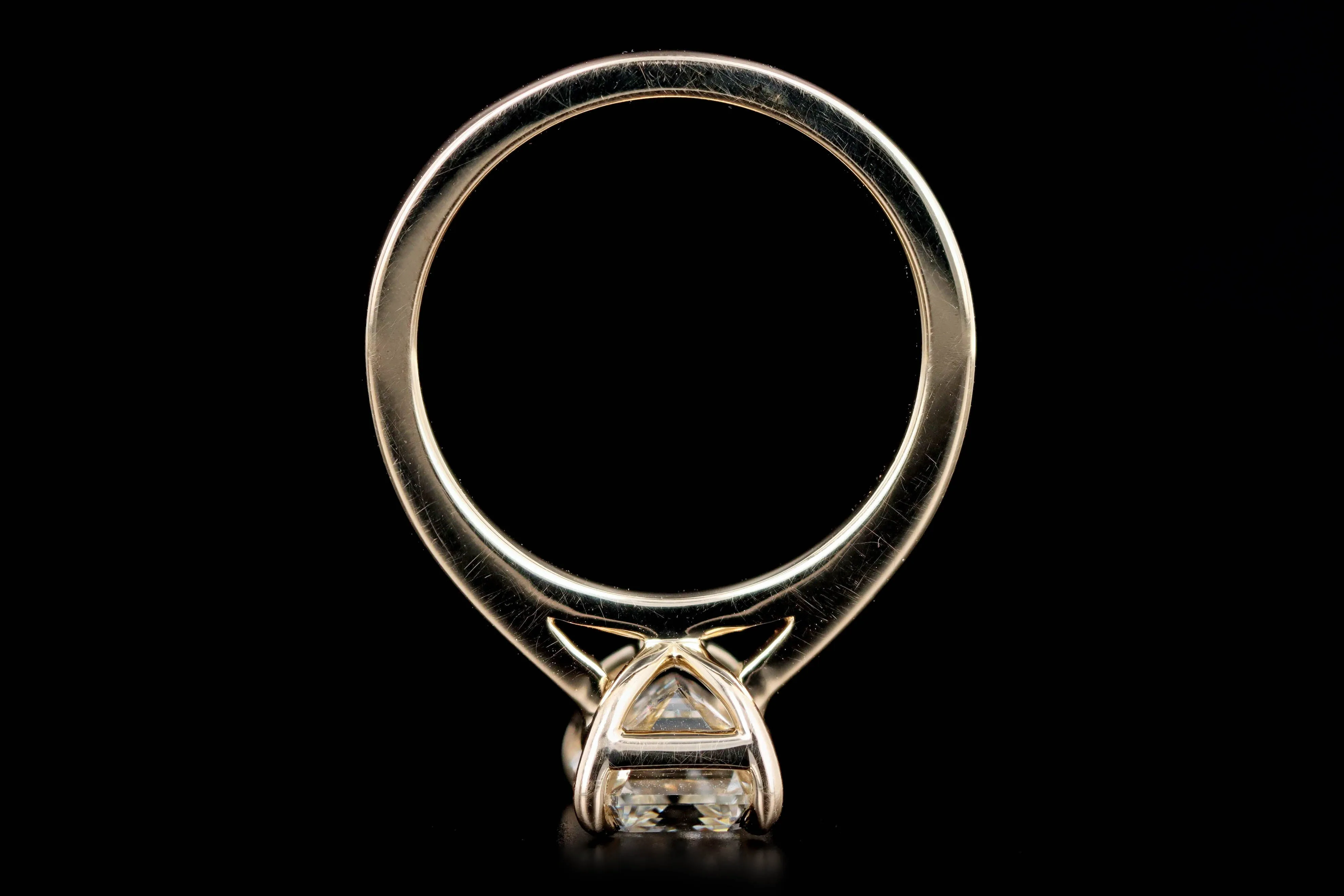 14K Yellow Gold 3.01 Carat Emerald Cut Diamond Solitaire Engagement Ring GIA Certified