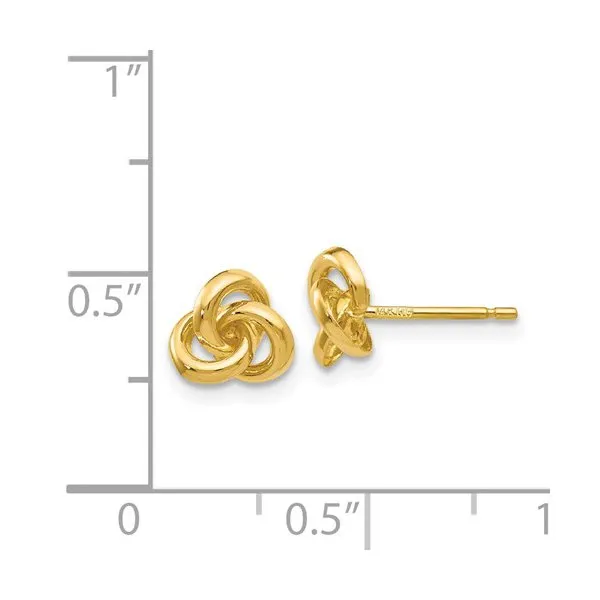 14K Yellow Gold Celtic Trinity Knot Stud Earrings