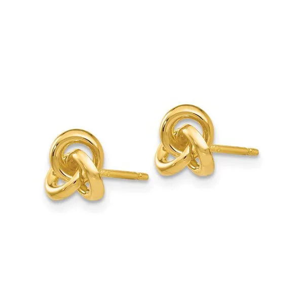 14K Yellow Gold Celtic Trinity Knot Stud Earrings