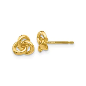 14K Yellow Gold Celtic Trinity Knot Stud Earrings