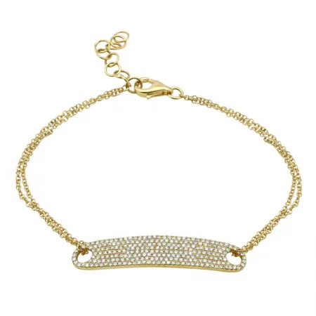 14K Yellow Gold Pave Diamond ID Bracelet (0.53ctw)