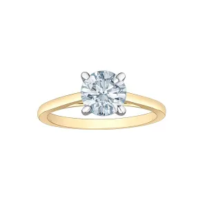 14K (Yellow or White) Gold (1.00ct) Lab Grown Diamond Solitaire Engagement Ring