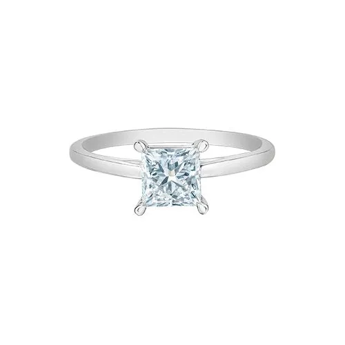 14K Yellow or White Gold (1.00ct) Princess Cut Lab Grown Diamond Diamond Solitaire Engagement Ring