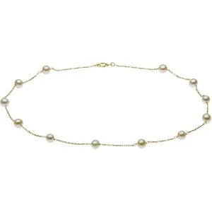 14K Yellow Pearl Station 18" Necklace