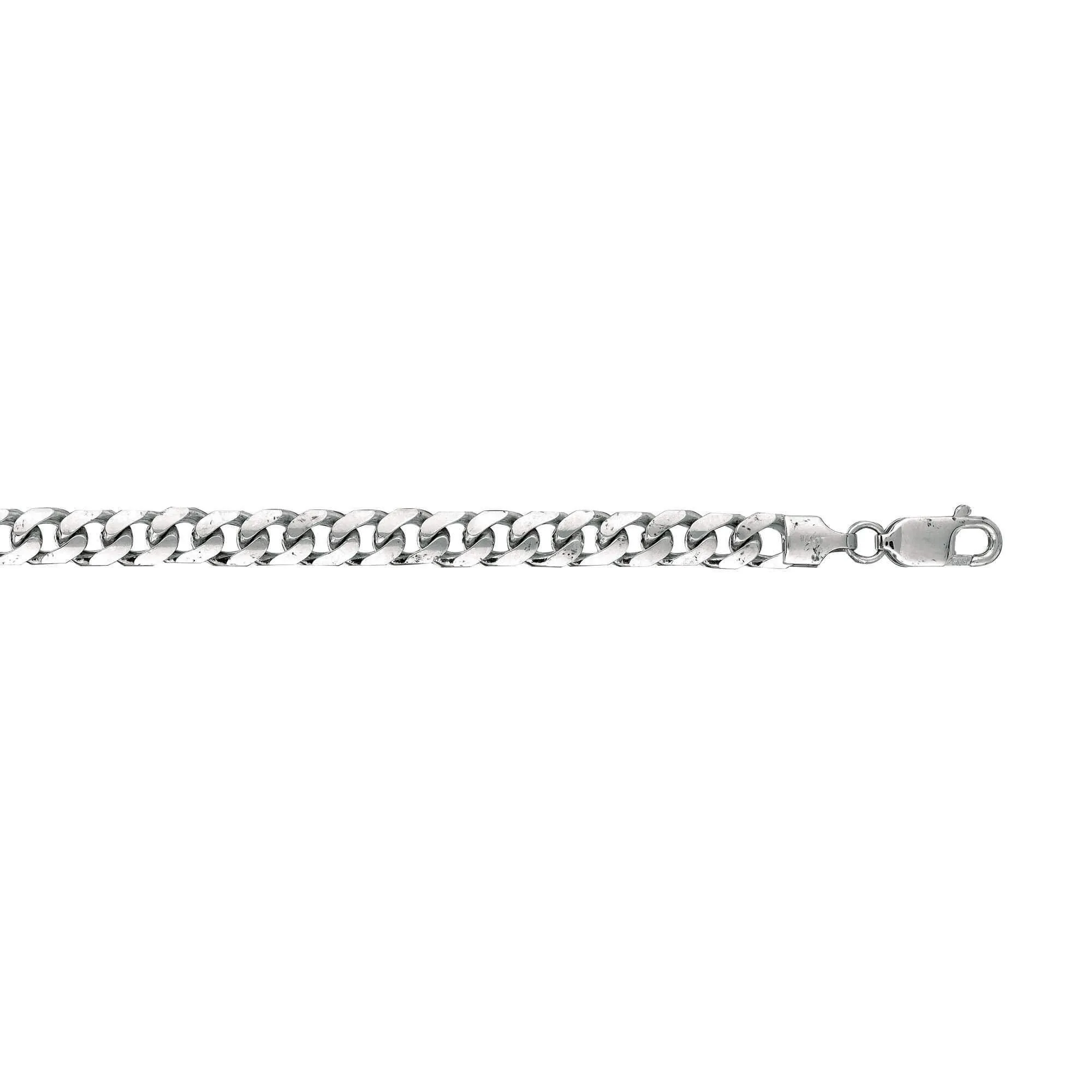 14kt 8.50 inches White Gold 5.8mm Diamond Cut Miami Cuban Link Chain with Lobster Clasp
