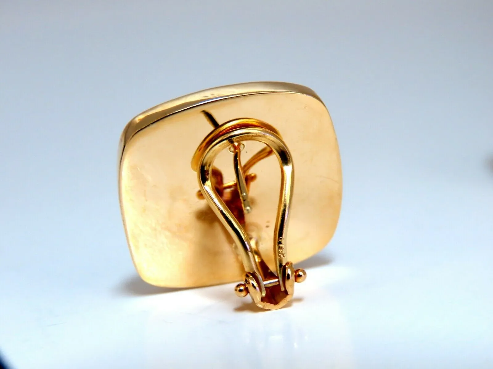 14kt Cross Hatch & Rope Twist Deco Clip Earrings