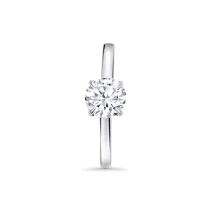 14kw Round Solitaire Lab Grown Diamond Engagement Ring