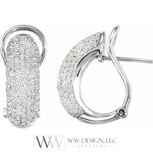 1.5 CTW Natural Diamond Earrings - 14K White Gold
