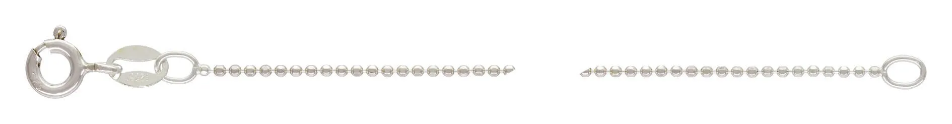 16" 1.0mm DC Bead Chain, Sterling Silver. Made in USA. #501370516D