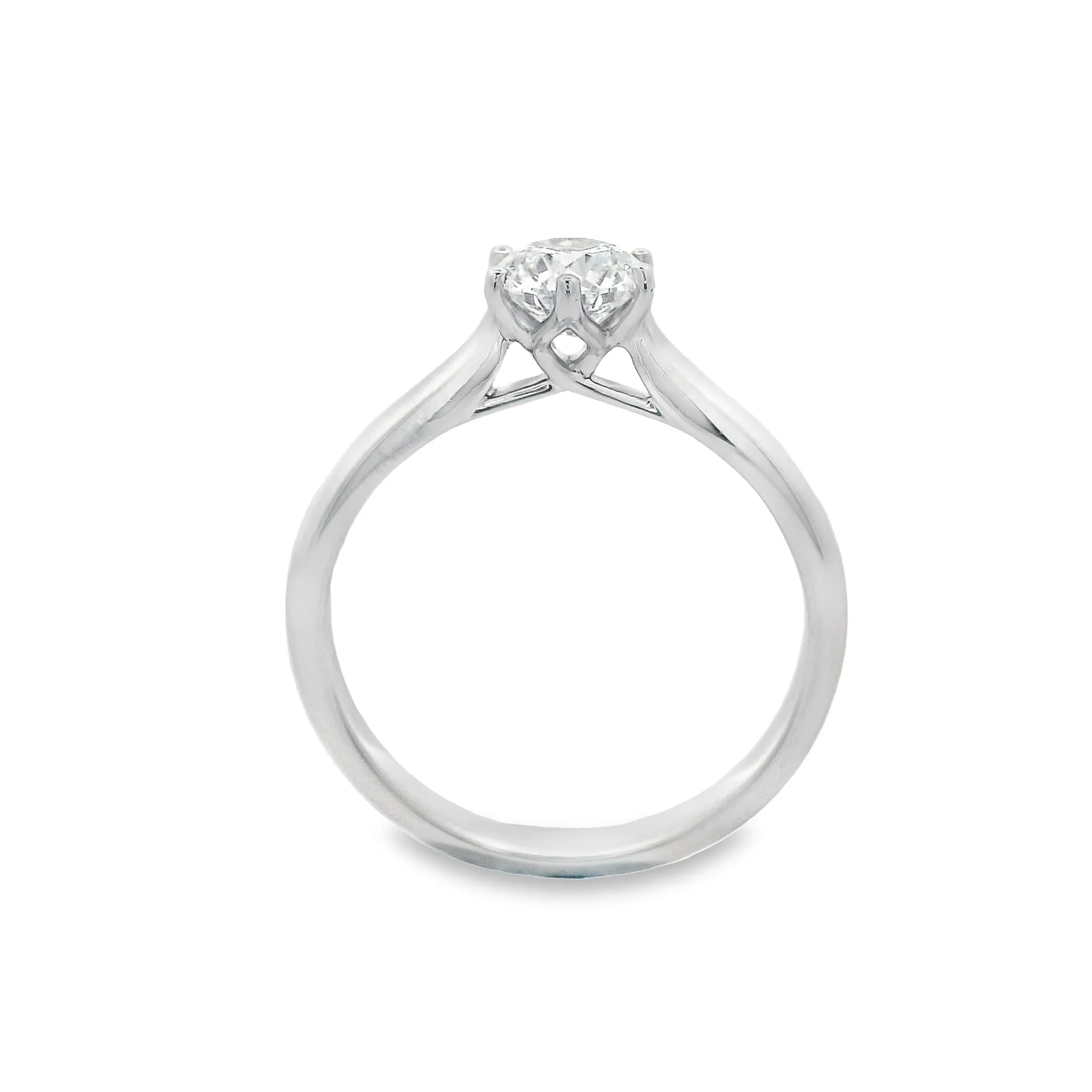 18ct White Gold Round Brilliant Lab Grown Diamond Solitaire Engagement Ring TDW= 0.75ct