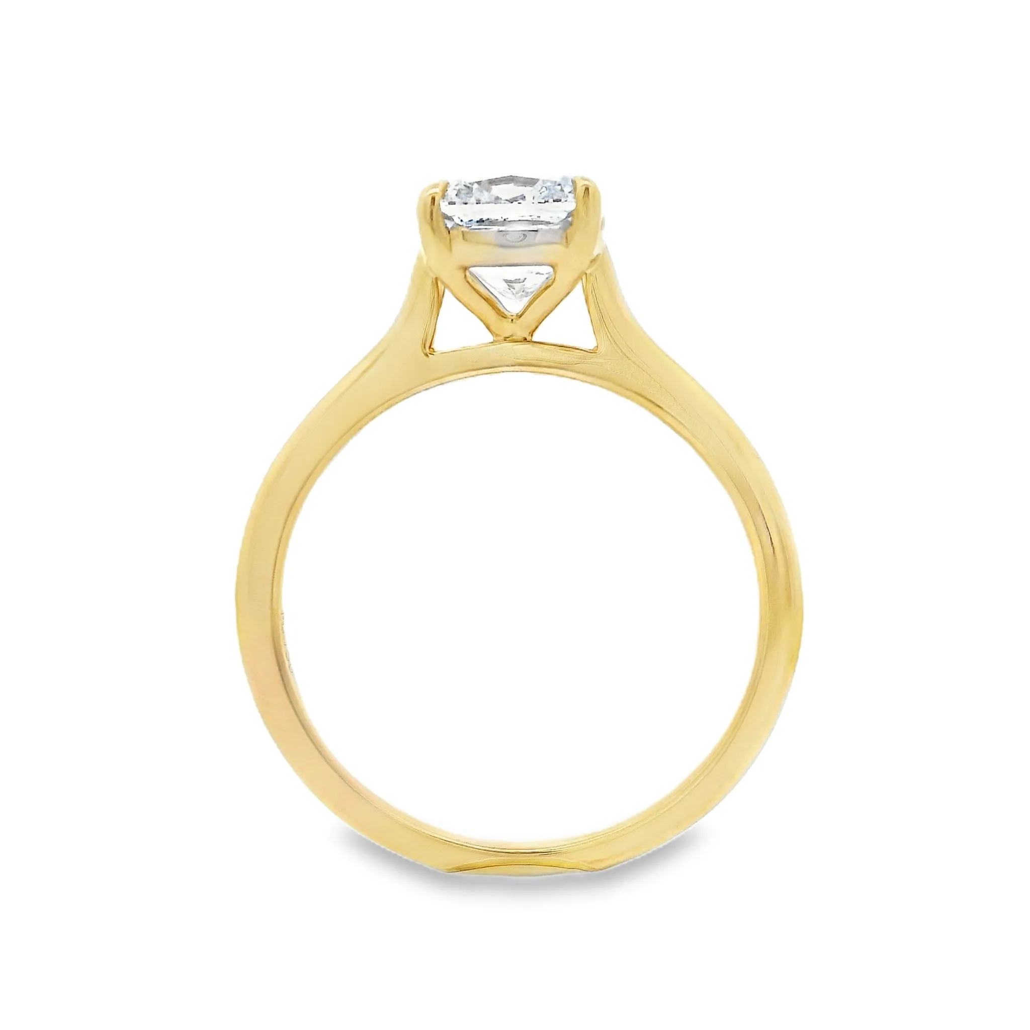 18ct Yellow Gold 1.53ct Cushion Cut Lab Grown Diamond Solitaire Ring