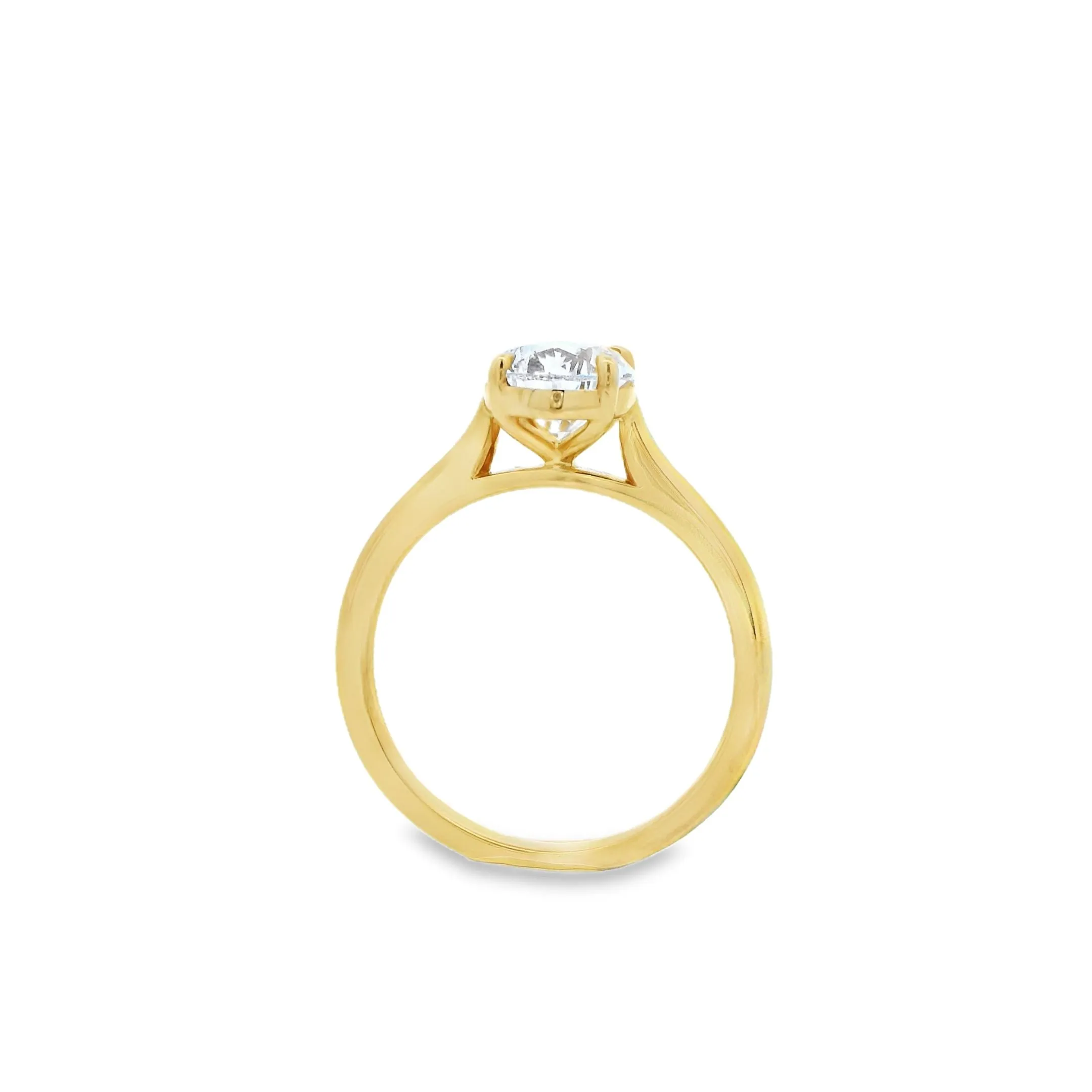 18ct Yellow Gold 2.03ct Pear Cut Lab Grown Diamond Solitaire Ring