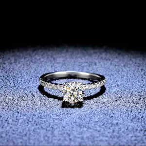 18K Gold Plated Sterling Silver 2CT Moissanite Engagement Ring