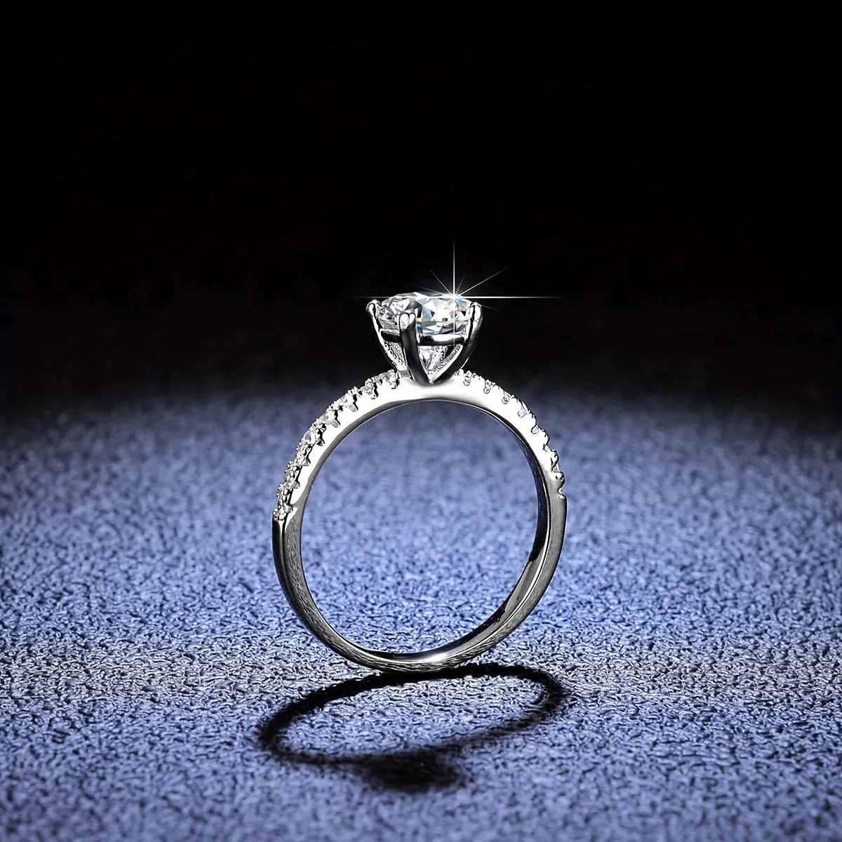 18K Gold Plated Sterling Silver 2CT Moissanite Engagement Ring