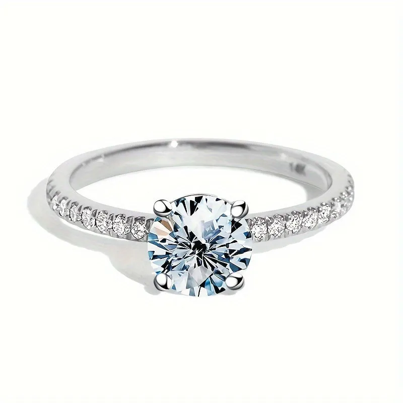 18K Gold Plated Sterling Silver 2CT Moissanite Engagement Ring