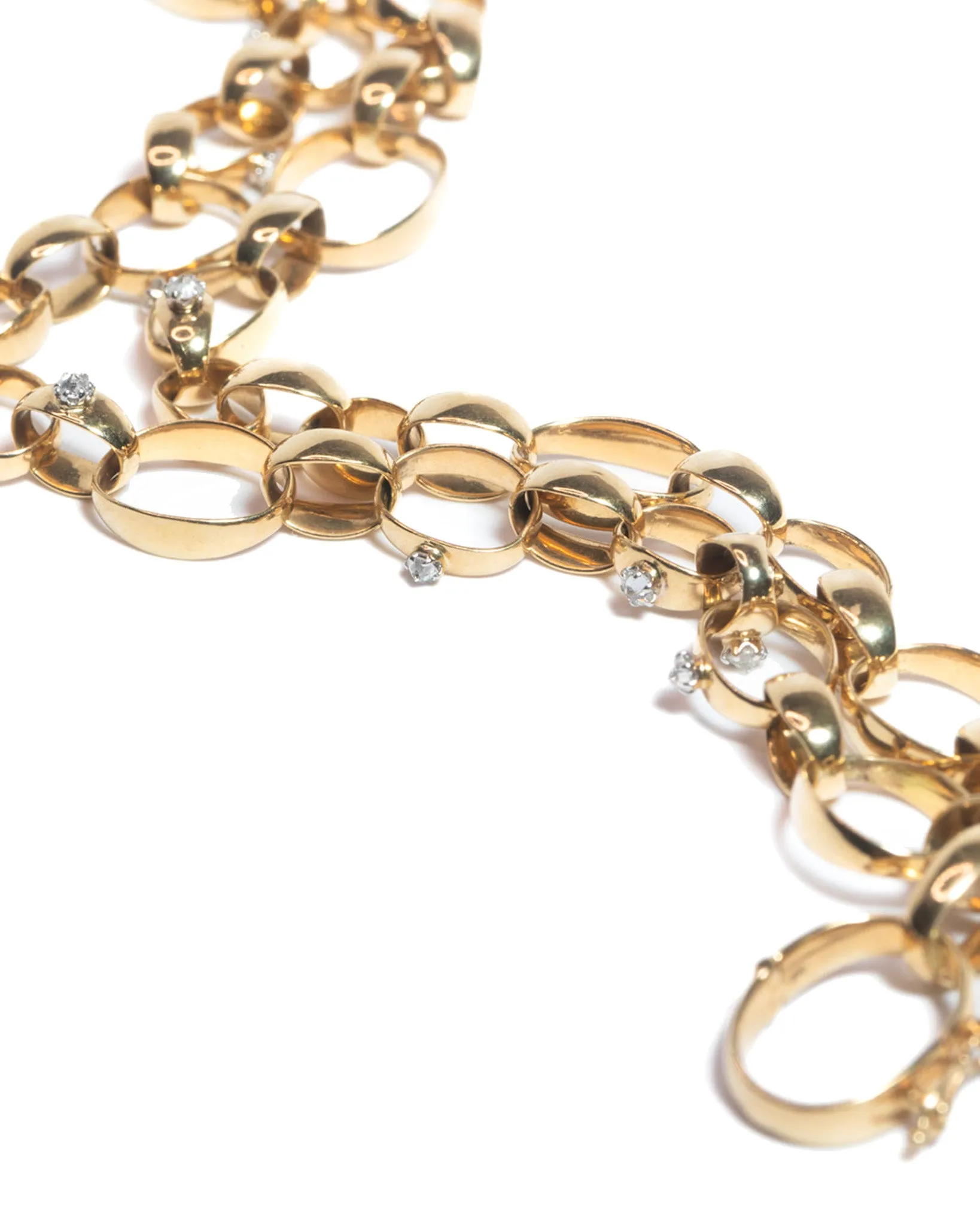 18k Inverted Diamond Double Strand Bracelet