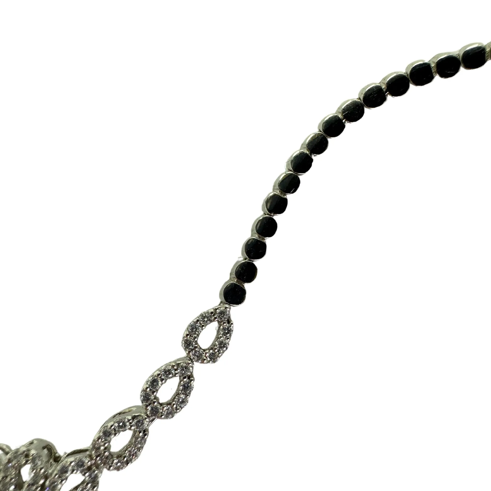 18K White Gold Diamond and Pear Shaped Ruby Bracelet