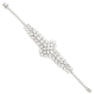 18K White Gold Studded Natural Diamond Designer Bracelet For Her