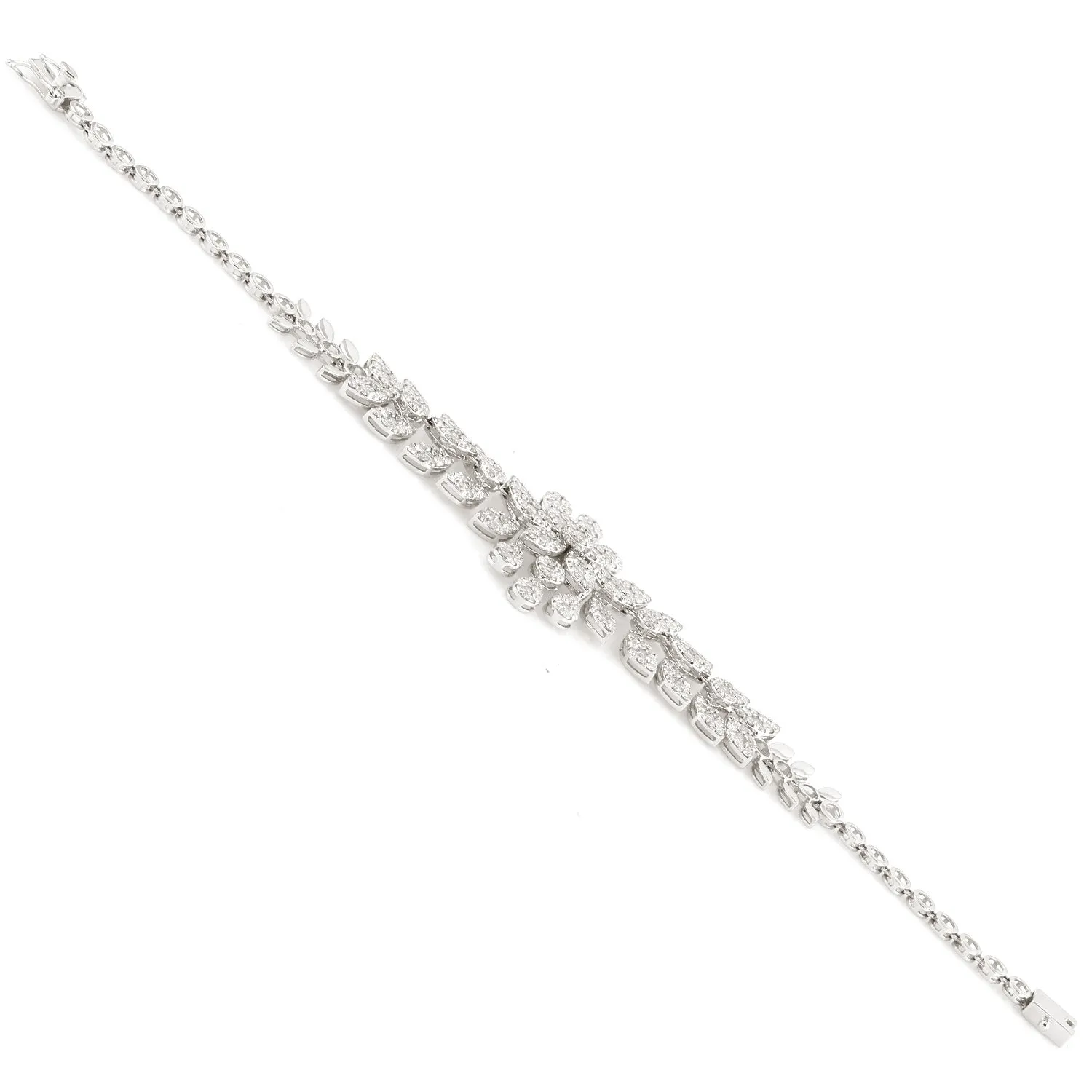 18K White Gold Studded Natural Diamond Designer Bracelet For Her
