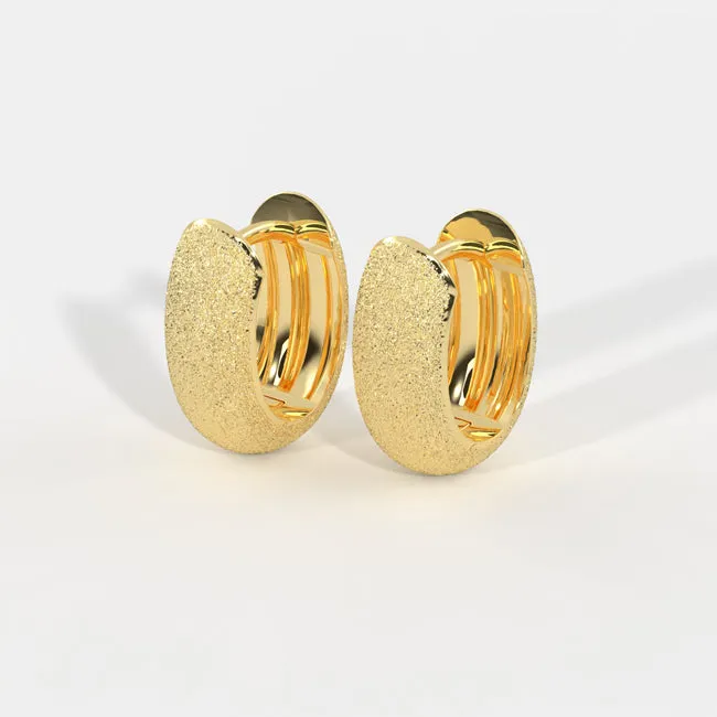 18k Yellow Gold Sparkle Cuddliest Huggie Earrings (7.0.gr.tw)