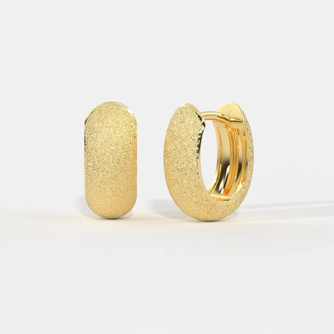 18k Yellow Gold Sparkle Cuddliest Huggie Earrings (7.0.gr.tw)