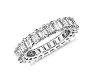 18kt White Gold Emerald Cut Diamond Eternity Band, 4.00TCW