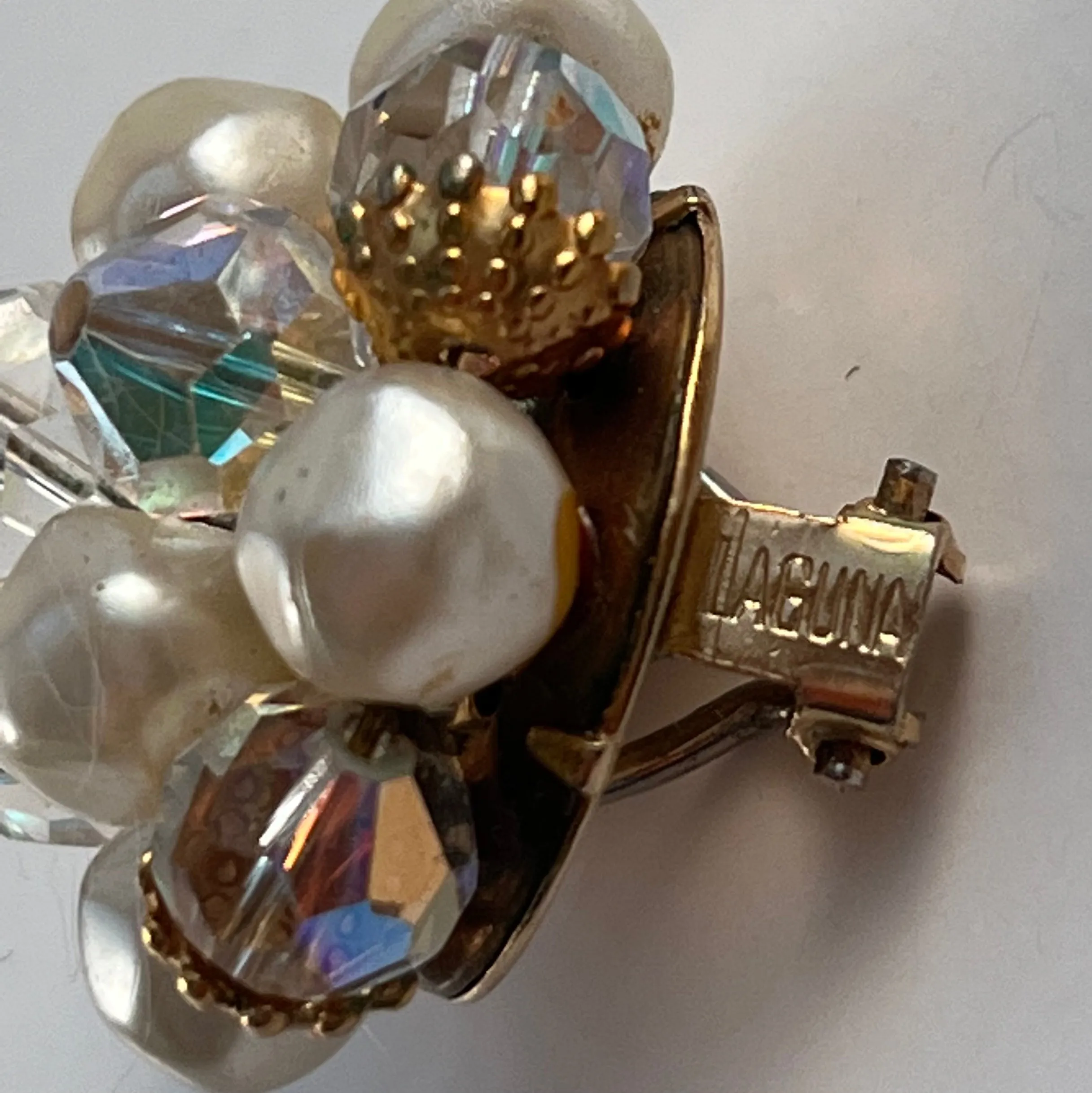 1960s Laguna Aurora Borealis Bead Earrings