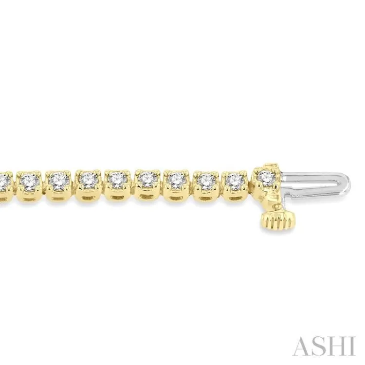 2 ctw Round Cut Diamond Tennis Bracelet in 14K Yellow Gold