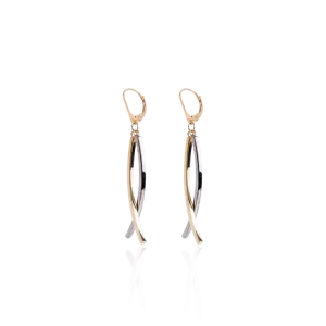 2-Tone Gold Dangling Earrings