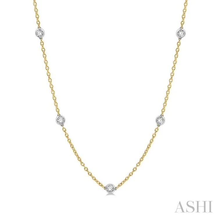 2.00 ctw Round Cut Diamond Fashion Necklace in 14K Yellow and White Gold