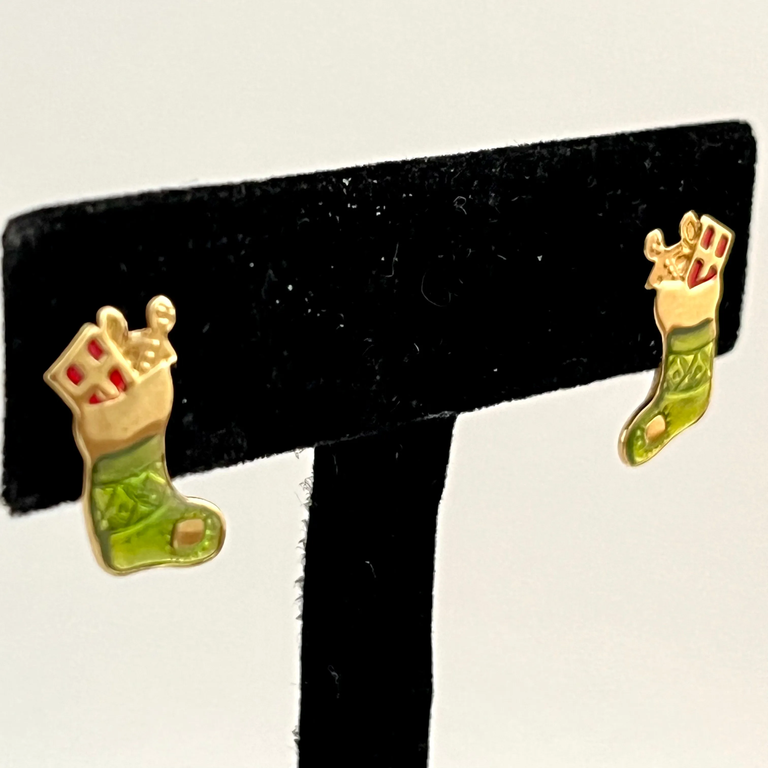 2001 Avon Christmas Novelty Stocking Earrings