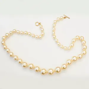 28" Graduated Cream Pearl Necklace