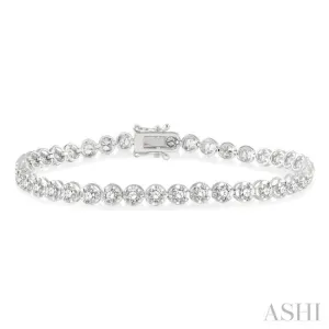 3 ctw Round Cut Diamond Illusion Tennis Bracelet in 14K White Gold