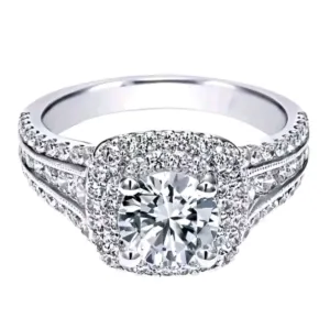 3.20Ct Simulated Moissanite Engagement Ring 14k White Gold Plated Size 6