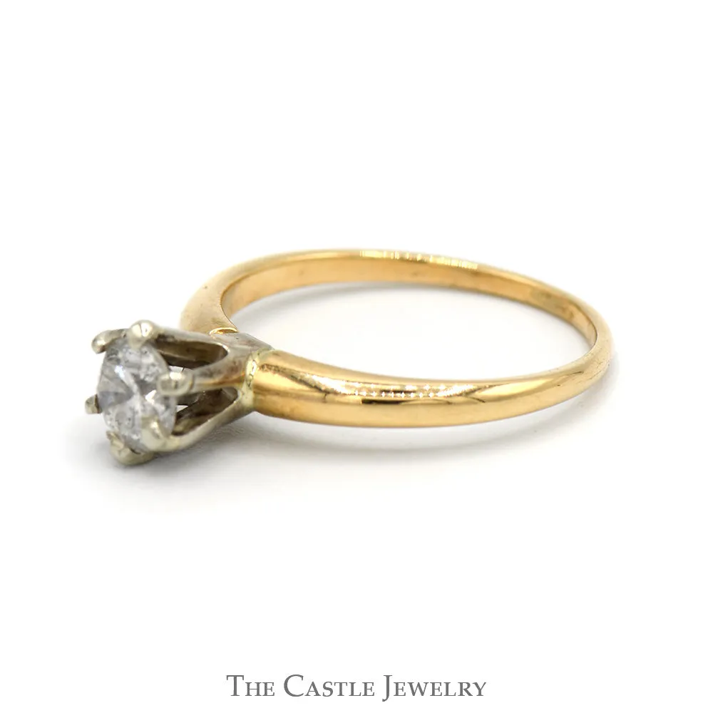 .40ct Round Diamond Solitaire Engagement Ring in 14k Yellow Gold