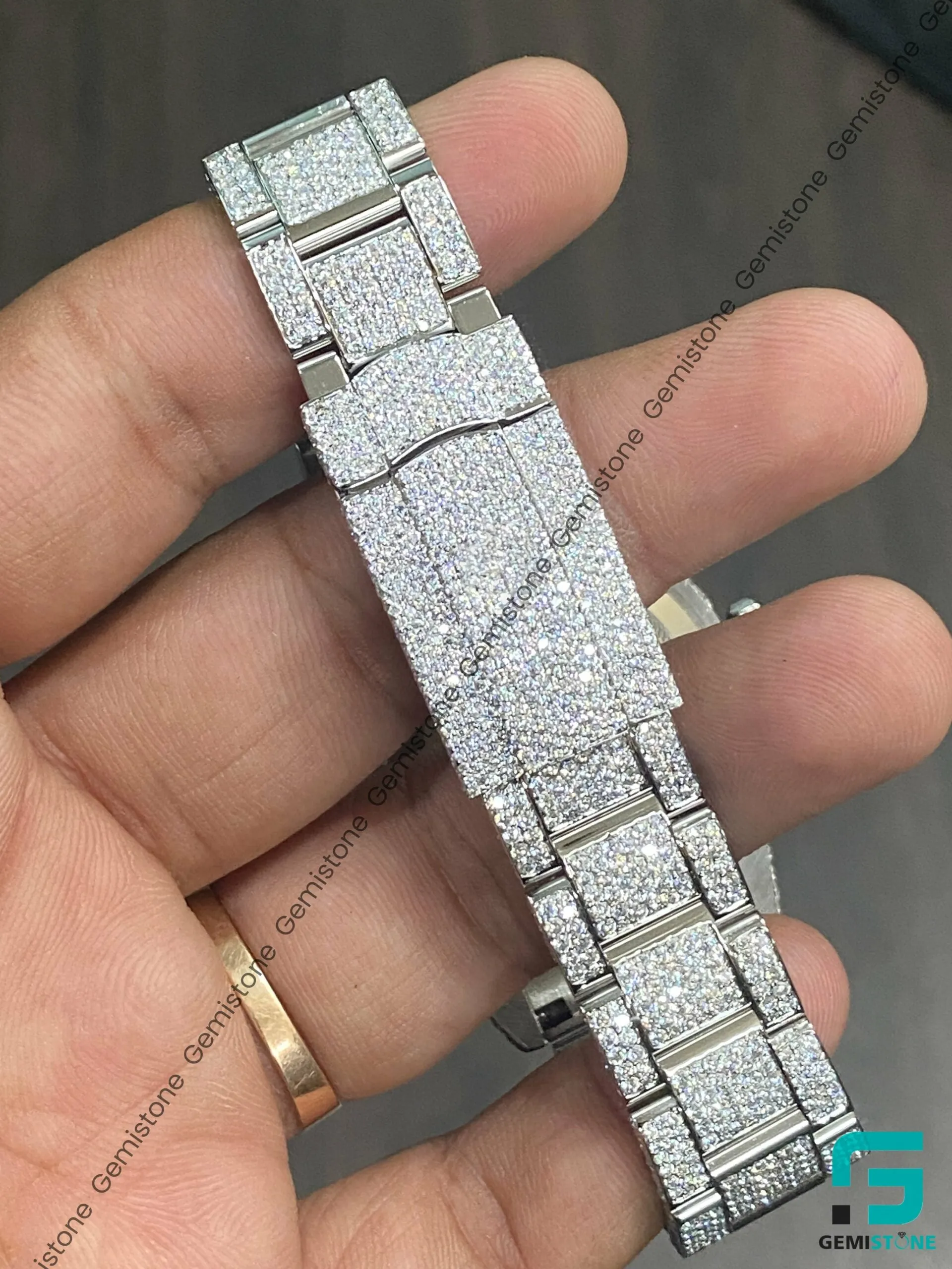 41mm Black Arabic Number Dial Moissanite Iced Out Watch Mens