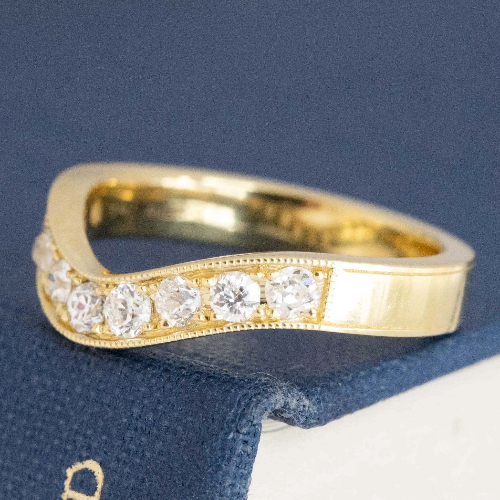 .49ctw Old European Cut Diamond Curved Band