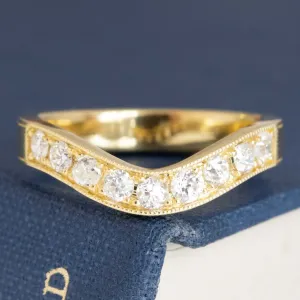 .49ctw Old European Cut Diamond Curved Band